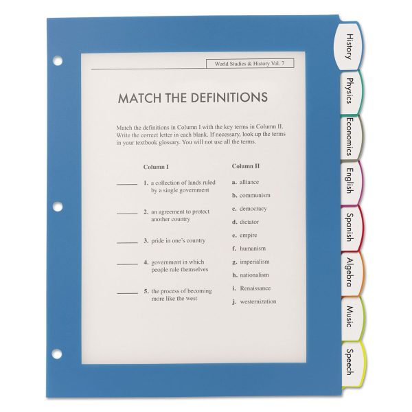 Big Tab Ultralast Plastic Dividers, 8-Tab, 11 x 8.5, Assorted, 1 Set Fashion - Image 2