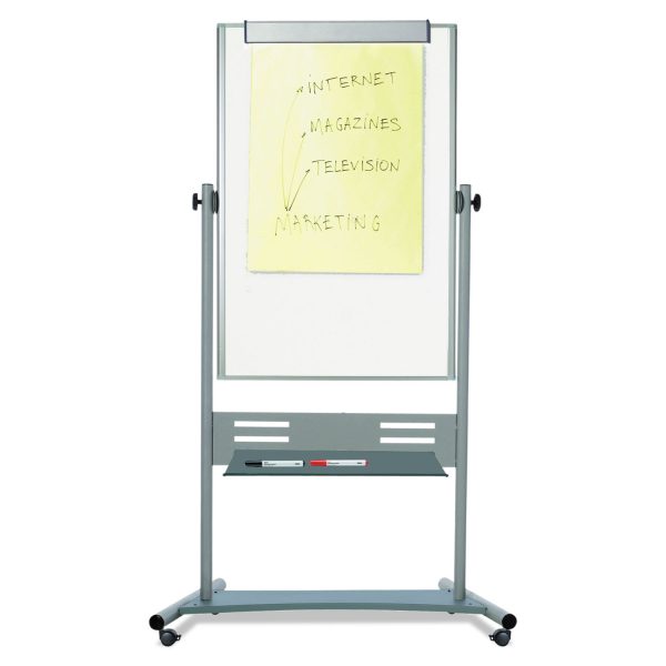 Revolver Easel, 35.4 x 47.2, 80  Tall Easel, Vertical Orientation, White Surface, Silver Aluminum Frame Online - Image 2