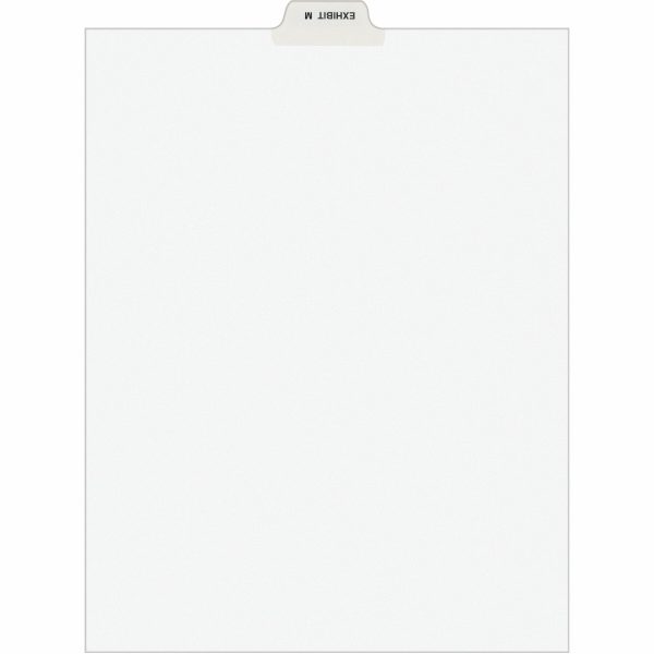 Avery Individual Bottom Tab Legal Dividers - 25 x Divider(s) - Bottom Tab(s) - Exhibit M - 1 Tab(s) Set - 8.5  Divider Width x 11  Divider Length - Letter - 8.50  Width x 11  Length - White Paper Divider - Recycled - 1 on Sale