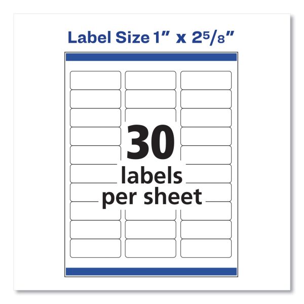 Easy Peel White Address Labels w  Sure Feed Technology, Laser Printers, 1 x 2.63, White, 30 Sheet, 100 Sheets Box Sale - Image 2
