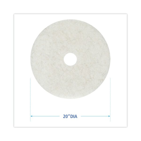 Natural Burnishing Floor Pads, 20  Diameter, White, 5 Carton Online Hot Sale - Image 2