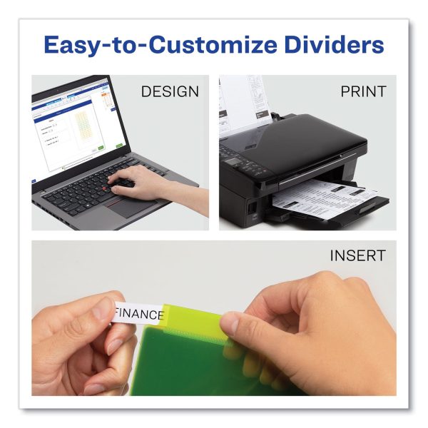 Insertable Big Tab Plastic 2-Pocket Dividers, 5-Tab, 11.13 x 9.25, Assorted, 1 Set Supply - Image 4