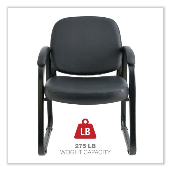 Alera Genaro Series Fabric Half-Back Sled Base Guest Chair, 25  x 24.80  x 33.66 , Black Seat, Black Back, Black Base Hot on Sale - Image 4