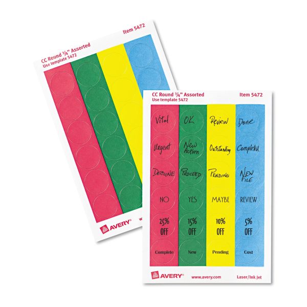Printable Self-Adhesive Removable Color-Coding Labels, 0.75  dia, Assorted Colors, 24 Sheet, 42 Sheets Pack, (5472) Cheap - Image 4