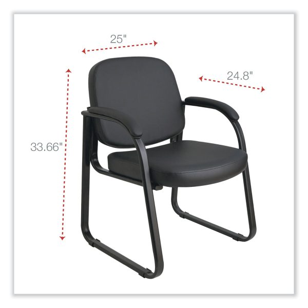 Alera Genaro Series Fabric Half-Back Sled Base Guest Chair, 25  x 24.80  x 33.66 , Black Seat, Black Back, Black Base Hot on Sale - Image 2