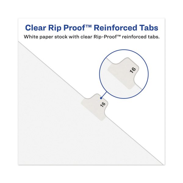 Avery-Style Preprinted Legal Bottom Tab Divider, 26-Tab, Exhibit J, 11 x 8.5, White, 25 PK Online - Image 2