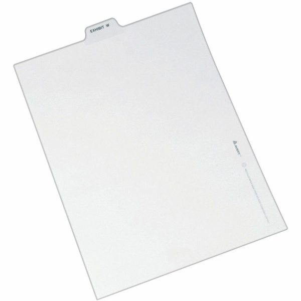 Avery Individual Bottom Tab Legal Dividers - 25 x Divider(s) - Bottom Tab(s) - Exhibit W - 1 Tab(s) Set - 8.5  Divider Width x 11  Divider Length - Letter - 8.50  Width x 11  Length - White Paper Divider - Recycled - 1 Hot on Sale