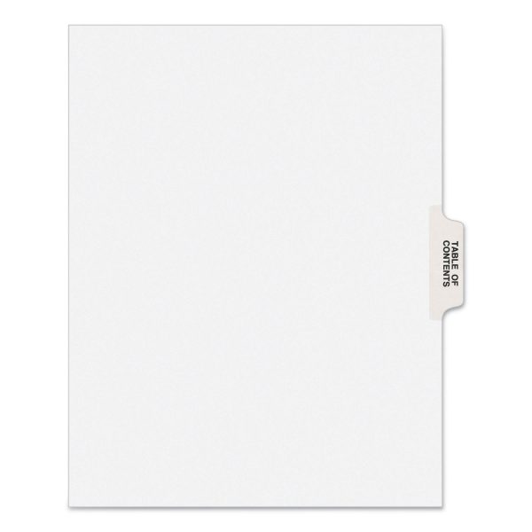 Preprinted Legal Exhibit Side Tab Index Dividers, Avery Style, 25-Tab, Table Of Contents, 11 x 8.5, White, 25 Pack For Sale