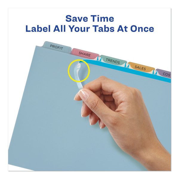 Print and Apply Index Maker Clear Label Plastic Dividers with Printable Label Strip, 5-Tab, 11 x 8.5, Assorted Tabs, 5 Sets For Cheap - Image 4