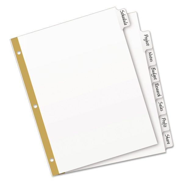 Write and Erase Big Tab Paper Dividers, 8-Tab, 11 x 8.5, White, White Tabs, 1 Set Fashion - Image 2