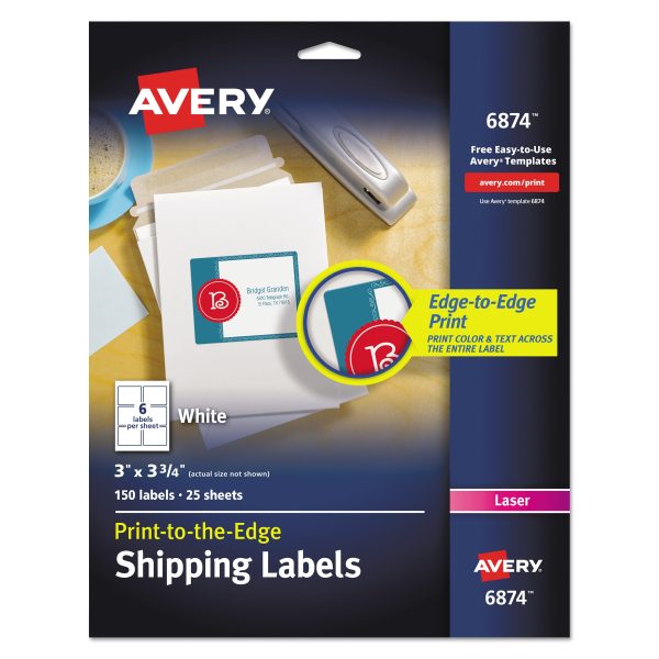 Vibrant Laser Color-Print Labels w  Sure Feed, 3 x 3.75, White, 150 PK For Discount