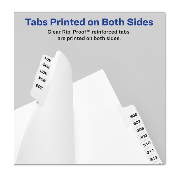 Preprinted Legal Exhibit Side Tab Index Dividers, Avery Style, 26-Tab, M, 11 x 8.5, White, 25 Pack, (1413) Sale - Image 4