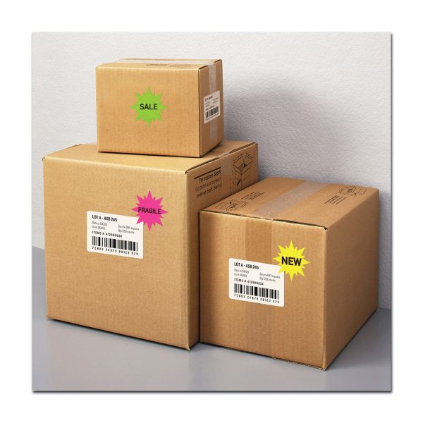 High-Visibility ID Labels, Laser Printers, 2.25  dia, Assorted, 12 Sheet, 15 Sheets Pack Online - Image 2