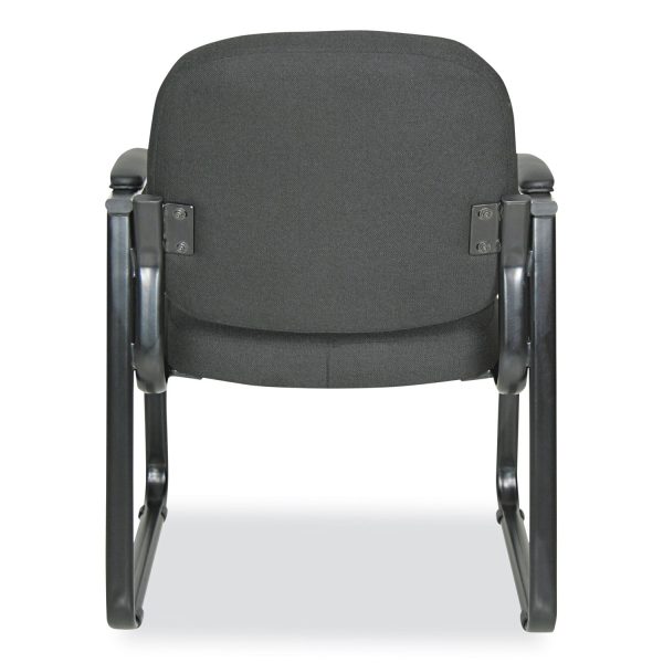 Alera Genaro Series Fabric Half-Back Sled Base Guest Chair, 25  x 24.80  x 33.66 , Black Seat, Black Back, Black Base Hot on Sale - Image 5