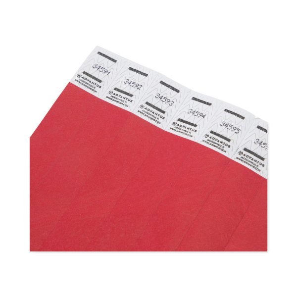 Crowd Management Wristbands, Sequentially Numbered, 10  x 0.75 , Red, 100 Pack For Cheap - Image 3