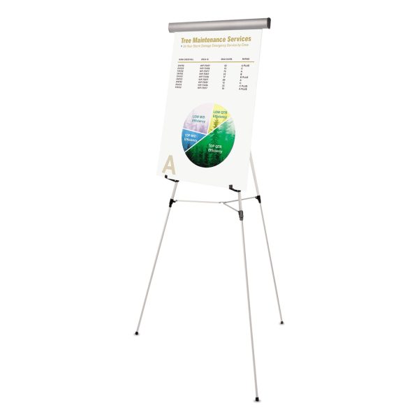 Telescoping Tripod Display Easel, Adjusts 38  to 69  High, Metal, Silver Discount - Image 2