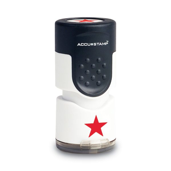 Pre-Inked Round Stamp with Microban, Star, 0.63  dia, Red Online