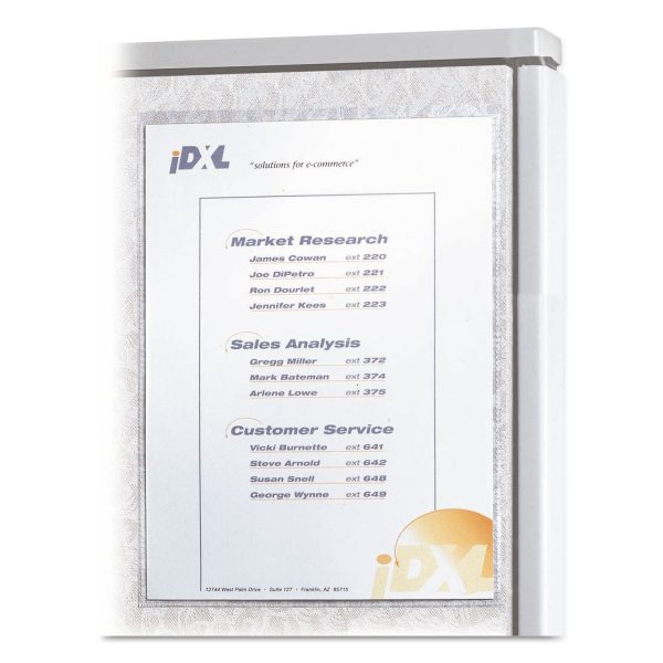 Cubicle Keepers Hook and Loop-Backed Display, 9.2 x 11.41, Velcro Mount, Clear, 2 Pack For Sale