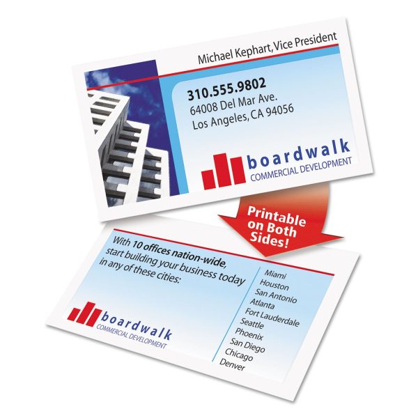 Clean Edge Business Cards, Laser, 2 x 3.5, White, 400 Cards, 10 Cards Sheet, 40 Sheets Box Fashion - Image 2