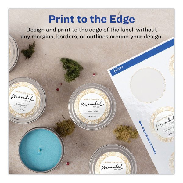 Round Print-to-the Edge Labels with Sure Feed and Easy Peel, 2  dia, Glossy White, 120 PK Discount - Image 3