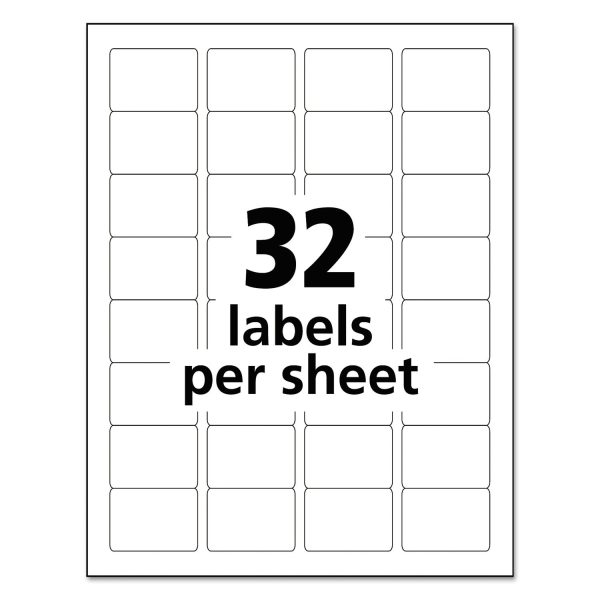 Durable Permanent ID Labels with TrueBlock Technology, Laser Printers, 1.25 x 1.75, White, 32 Sheet, 50 Sheets Pack Discount - Image 5