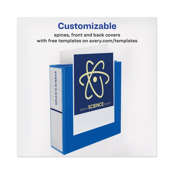 Heavy-Duty View Binder with DuraHinge and Locking One Touch EZD Rings, 3 Rings, 3  Capacity, 11 x 8.5, Pacific Blue Supply - Image 3
