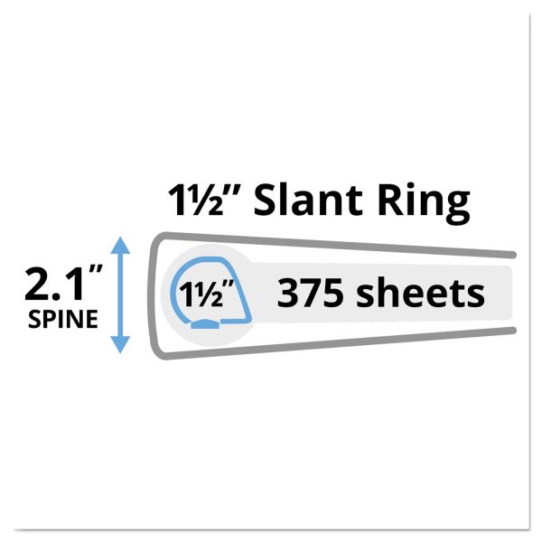 Heavy-Duty Non Stick View Binder with DuraHinge and Slant Rings, 3 Rings, 1.5  Capacity, 11 x 8.5, Black, (5400) For Sale - Image 5