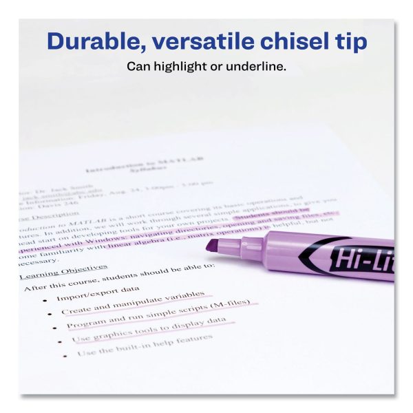 HI-LITER Desk-Style Highlighters, Fluorescent Purple Ink, Chisel Tip, Purple Black Barrel, Dozen Fashion - Image 3