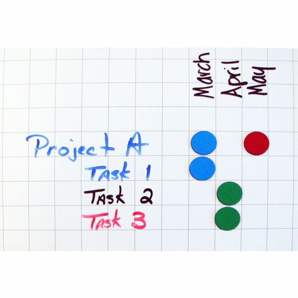 MasterVision Magnetic Color Coding Dots - - Height3 4  Diameter - Round - Red - Vinyl - 20   Pack Supply - Image 2