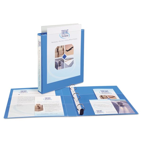 Heavy-Duty Non Stick View Binder with DuraHinge and Slant Rings, 3 Rings, 1  Capacity, 11 x 8.5, Light Blue, (5301) Cheap - Image 2
