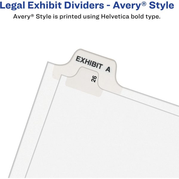 Avery Individual Bottom Tab Legal Dividers - 25 x Divider(s) - Bottom Tab(s) - Exhibit M - 1 Tab(s) Set - 8.5  Divider Width x 11  Divider Length - Letter - 8.50  Width x 11  Length - White Paper Divider - Recycled - 1 on Sale - Image 5