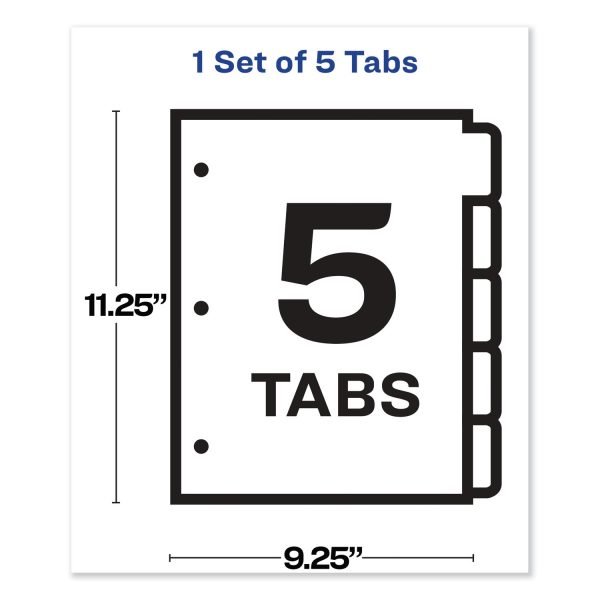 Print and Apply Index Maker Clear Label Sheet Protector Dividers with White Tabs, 5-Tab, 11 x 8.5, White, 1 Set on Sale - Image 5