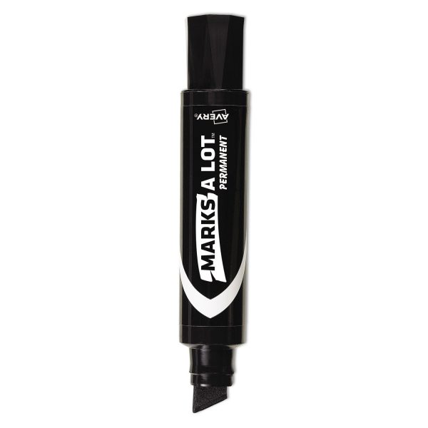 MARKS A LOT Extra-Large Desk-Style Permanent Marker, Extra-Broad Chisel Tip, Black (24148) Supply - Image 2