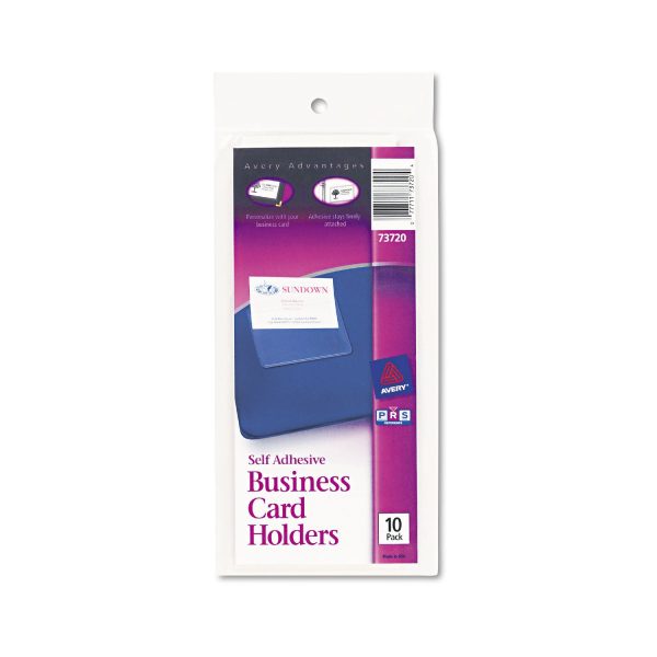 Self-Adhesive Top-Load Business Card Holders, Top Load, 3.5 x 2, Clear, 10 Pack Discount