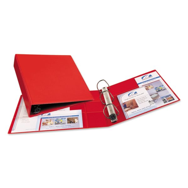 Heavy-Duty Non-View Binder with DuraHinge and One Touch EZD Rings, 3 Rings, 2  Capacity, 11 x 8.5, Red For Cheap - Image 4