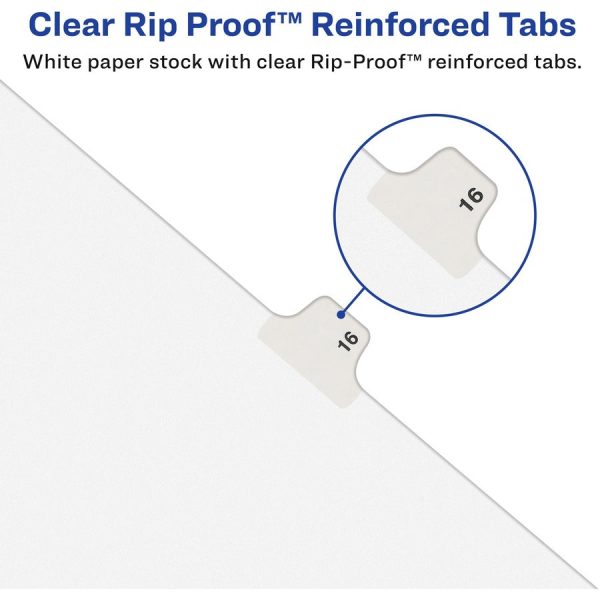 Avery Individual Bottom Tab Legal Dividers - 25 x Divider(s) - Bottom Tab(s) - Exhibit L - 1 Tab(s) Set - 8.5  Divider Width x 11  Divider Length - Letter - 8.50  Width x 11  Length - White Paper Divider - Recycled - 1 For Discount - Image 2