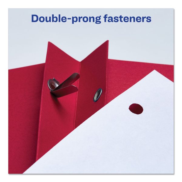 Two-Pocket Folder, Prong Fastener, 0.5  Capacity, 11 x 8.5, Red, 25 Box Online - Image 4