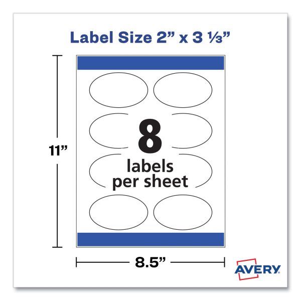 Oval Print-to-the-Edge Labels, 2 x 3.33, White, 8 Sheet, 10 Sheets Pack Online Sale - Image 5