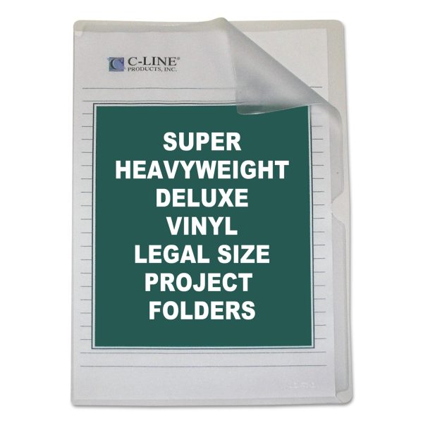 Deluxe Vinyl Project Folders, Legal Size, Clear, 50 Box Online