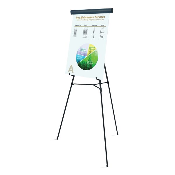 Telescoping Tripod Display Easel, Adjusts 35  to 64  High, Metal, Black Sale - Image 5