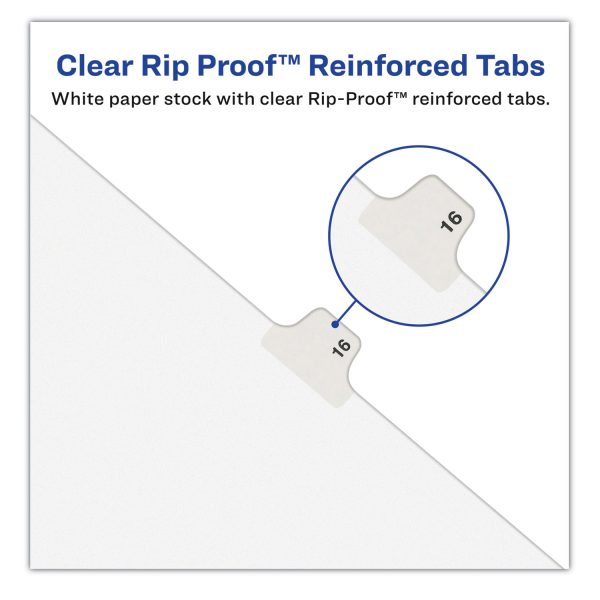 Preprinted Legal Exhibit Side Tab Index Dividers, Avery Style, 26-Tab, M, 11 x 8.5, White, 25 Pack, (1413) Sale - Image 2