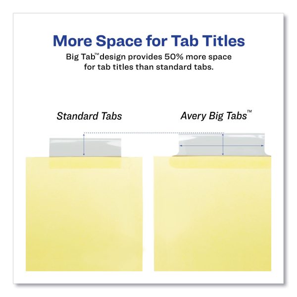 Insertable Big Tab Dividers, 5-Tab, Double-Sided Gold Edge Reinforcing, 11 x 8.5, Buff, Clear Tabs, 1 Set Discount - Image 4
