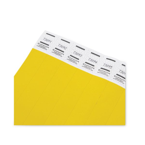Crowd Management Wristbands, Sequentially Numbered, 10  x 0.75 , Yellow, 100 Pack on Sale - Image 4