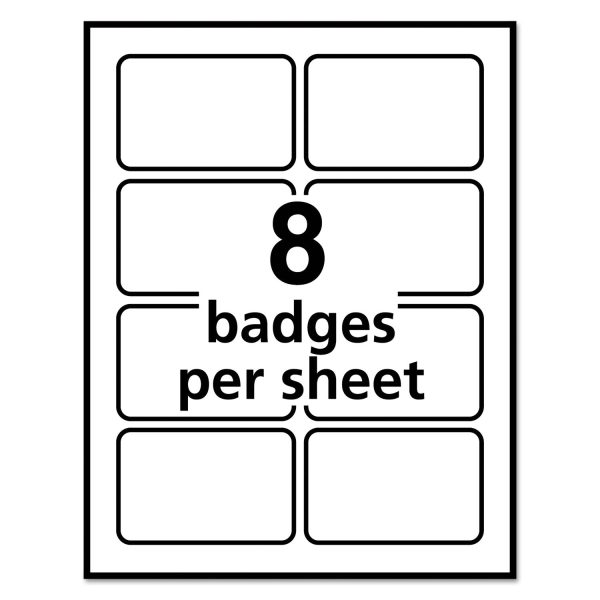 Flexible Adhesive Name Badge Labels, 3.38 x 2.33, White Red Border, 400 Box Fashion - Image 5
