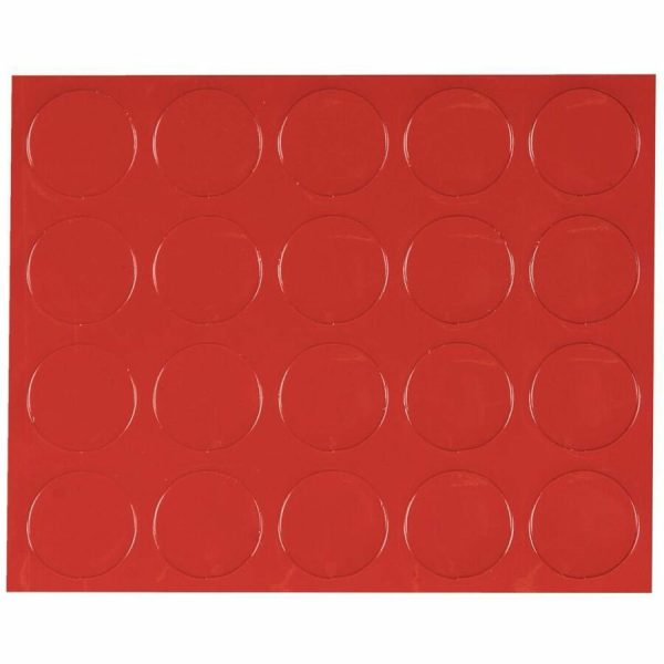MasterVision Magnetic Color Coding Dots - - Height3 4  Diameter - Round - Red - Vinyl - 20   Pack Supply - Image 5