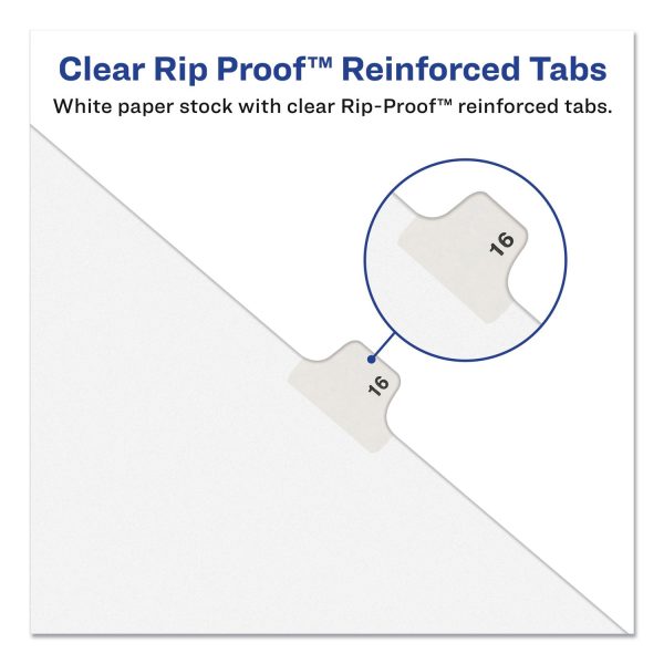 Preprinted Legal Exhibit Side Tab Index Dividers, Avery Style, 25-Tab, Table Of Contents, 11 x 8.5, White, 25 Pack For Sale - Image 3