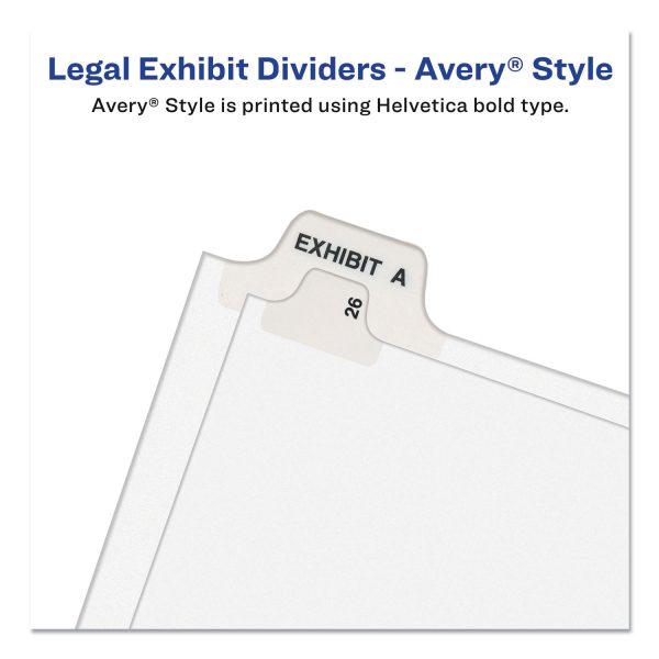 Avery-Style Preprinted Legal Bottom Tab Divider, 26-Tab, Exhibit J, 11 x 8.5, White, 25 PK Online - Image 5