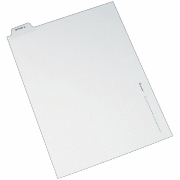 Avery Individual Bottom Tab Legal Dividers - 25 x Divider(s) - Bottom Tab(s) - Exhibit Z - 1 Tab(s) Set - 8.5  Divider Width x 11  Divider Length - Letter - 8.50  Width x 11  Length - White Paper Divider - Recycled - 1 For Discount