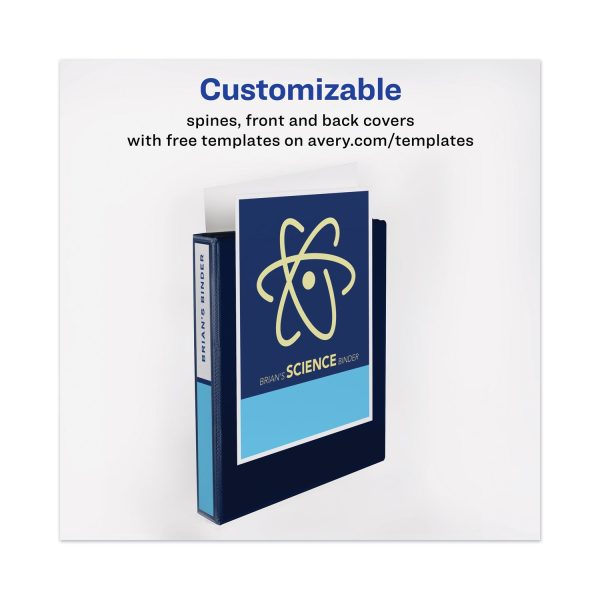 Heavy-Duty View Binder with DuraHinge and One Touch EZD Rings, 3 Rings, 1  Capacity, 11 x 8.5, Navy Blue Supply - Image 3