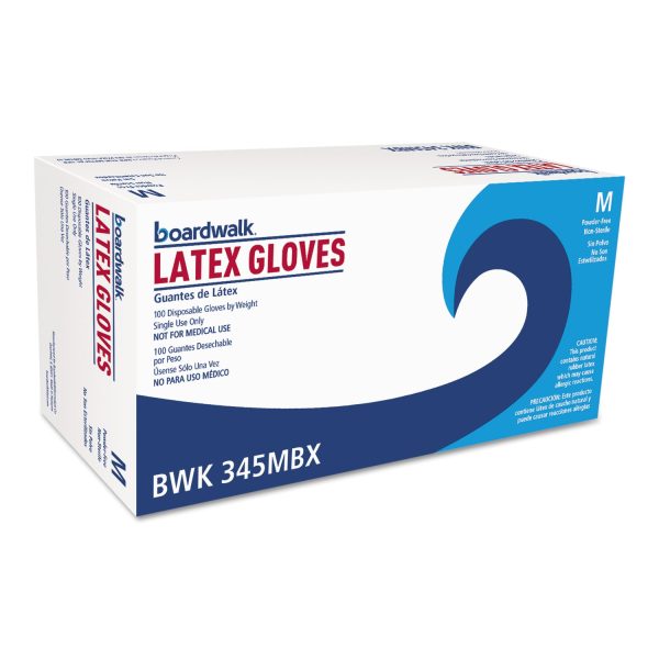 General-Purpose Latex Gloves, Powder-Free, 4.4 mil, Medium, Natural, 100 Box For Sale